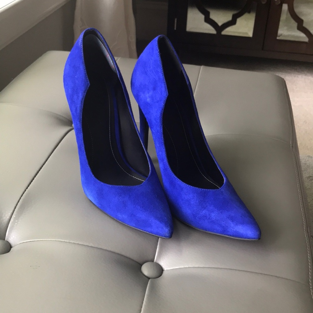Kendall + Kylie cobalt blue suede shoes